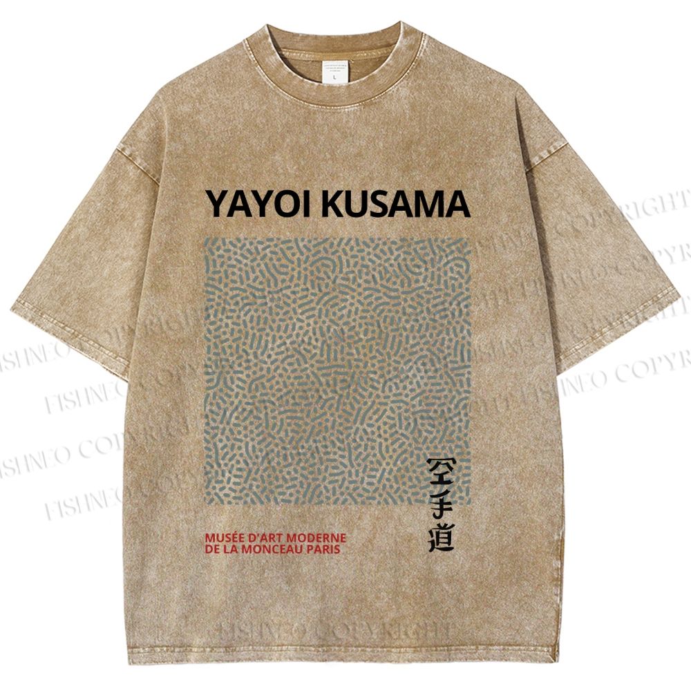 Unisex Yayoi Kusama Dots Printed Washed Tee