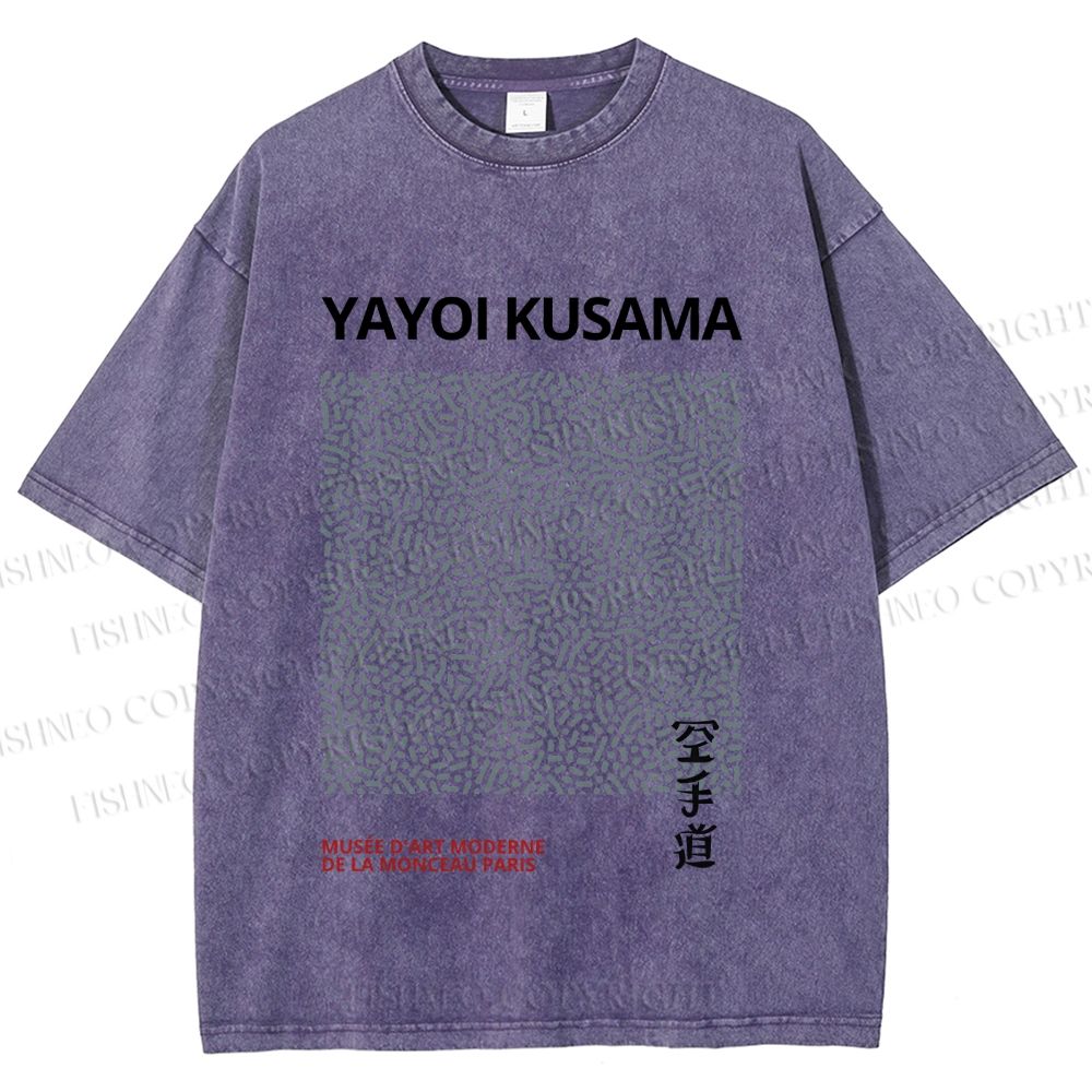 Unisex Yayoi Kusama Dots Printed Washed Tee