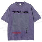 Unisex Yayoi Kusama Dots Printed Washed Tee