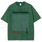Unisex Yayoi Kusama Dots Printed Washed Tee