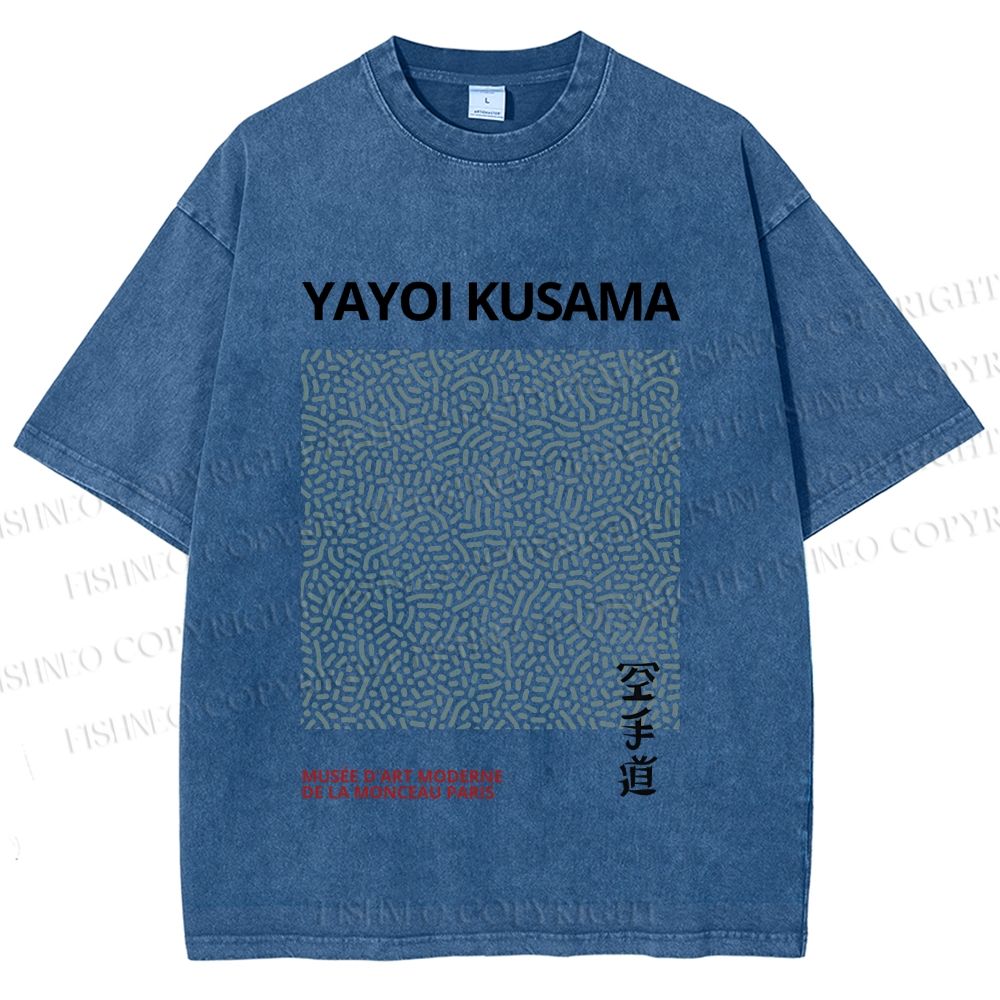 Unisex Yayoi Kusama Dots Printed Washed Tee