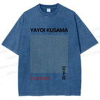Unisex Yayoi Kusama Dots Printed Washed Tee