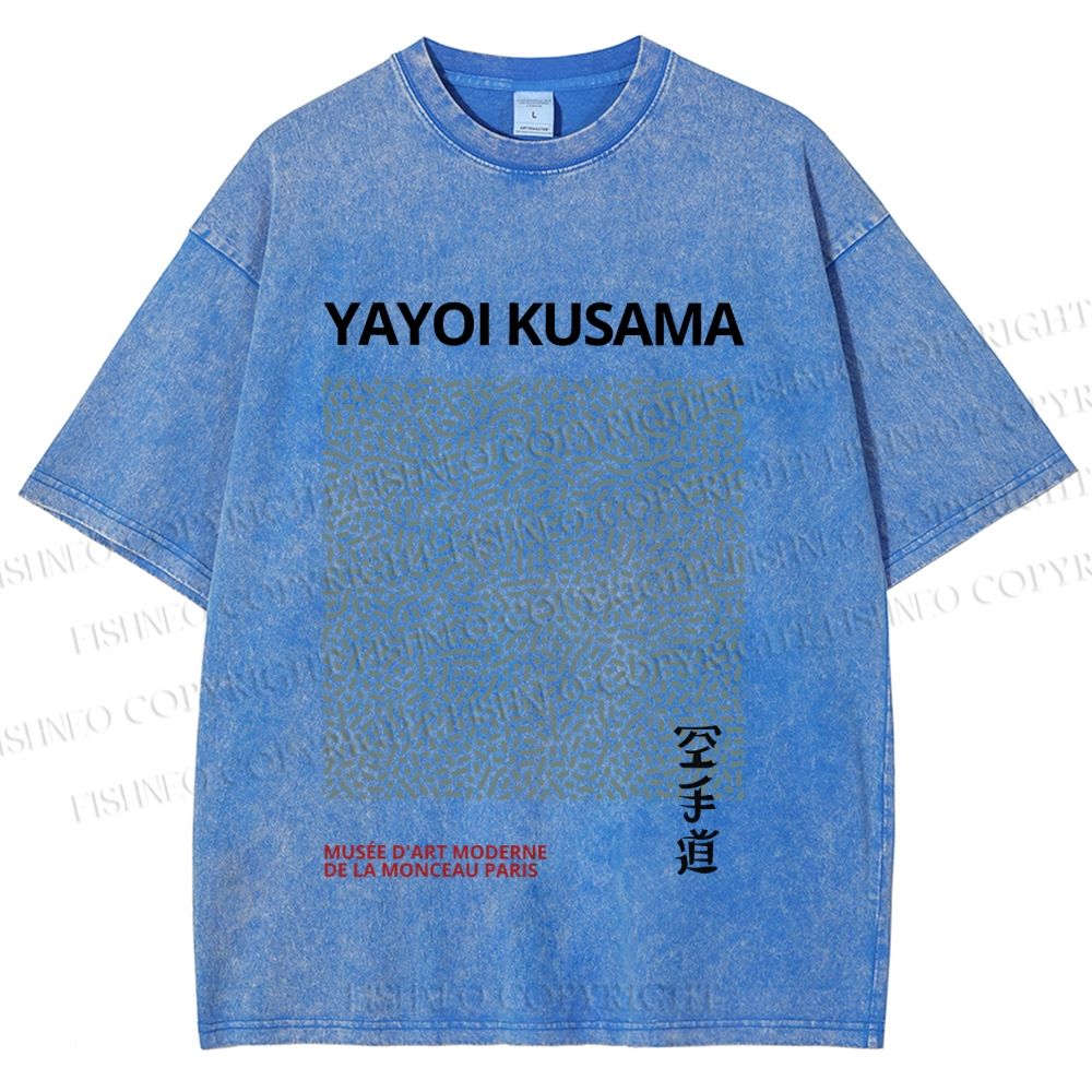 Unisex Yayoi Kusama Dots Printed Washed Tee