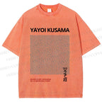 Unisex Yayoi Kusama Dots Printed Washed Tee