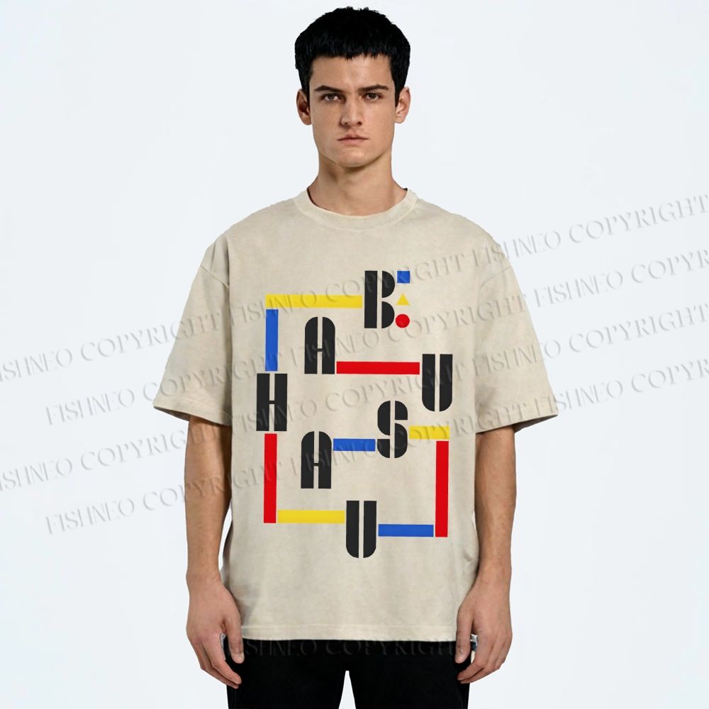 Unisex Bauhaus Printed Washed Tee