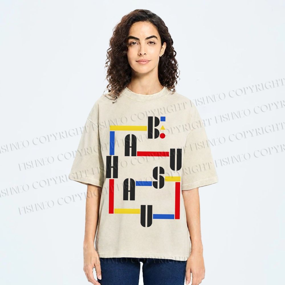 Unisex Bauhaus Printed Washed Tee