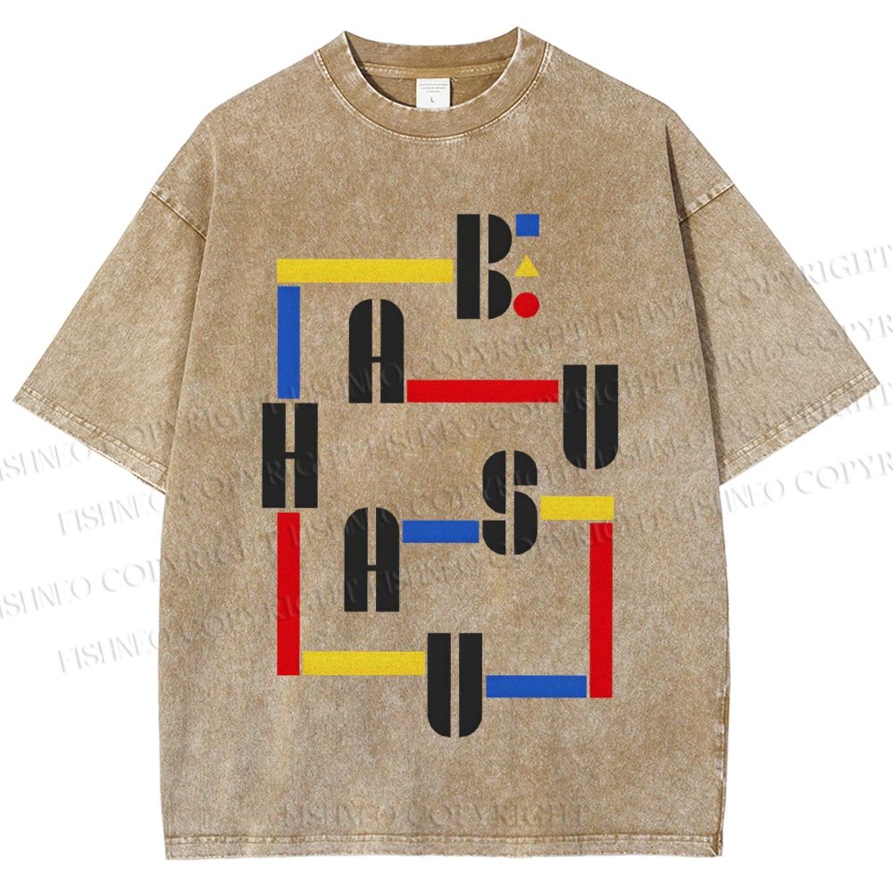 Unisex Bauhaus Printed Washed Tee