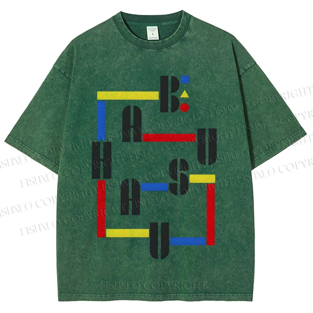 Unisex Bauhaus Printed Washed Tee