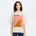Unisex Yayoi Kusama Leopard Printed Washed Tee