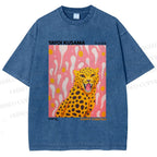 Unisex Yayoi Kusama Leopard Printed Washed Tee