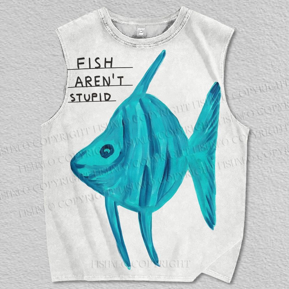 Unisex Fish Aren't Stupid Printed Tank Top