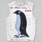 Unisex To Hell With Zoos Penguin Printed Tank Top