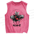 Unisex Mazinger Z Printed Washed Tank Top