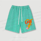 Funny Panther in Love Washed Vintage Shorts