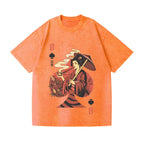 Unisex Weed Gueicha Printed Washed Tee