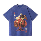 Unisex Weed Gueicha Printed Washed Tee