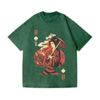 Unisex Weed Gueicha Printed Washed Tee