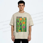 Unisex Yayoi Kusama Abstract Flower Printed Washed Tee