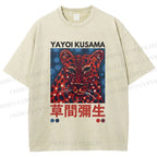 Unisex Yayoi Kusama Tiger Printed Washed Tee