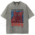 Unisex Yayoi Kusama Tiger Printed Washed Tee