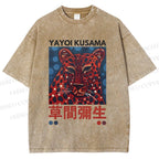 Unisex Yayoi Kusama Tiger Printed Washed Tee