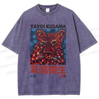 Unisex Yayoi Kusama Tiger Printed Washed Tee