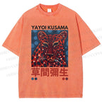 Unisex Yayoi Kusama Tiger Printed Washed Tee
