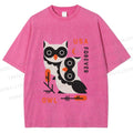 Unisex Silly Owls Printed Washed Tee