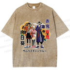 Unisex Samurai Champloo Japanese Printed Washed Tee