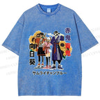 Unisex Samurai Champloo Japanese Printed Washed Tee
