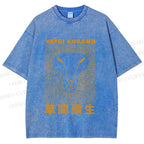 Unisex Yayoi Kusama Line Lion Printed Washed Tee