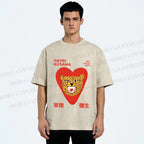 Unisex Yayoi Kusama Silly Panther in Heart Printed Washed Tee