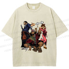Unisex Samurai Champloo Graffiti  Printed Washed Tee