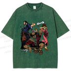 Unisex Samurai Champloo Graffiti  Printed Washed Tee