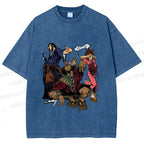 Unisex Samurai Champloo Graffiti  Printed Washed Tee