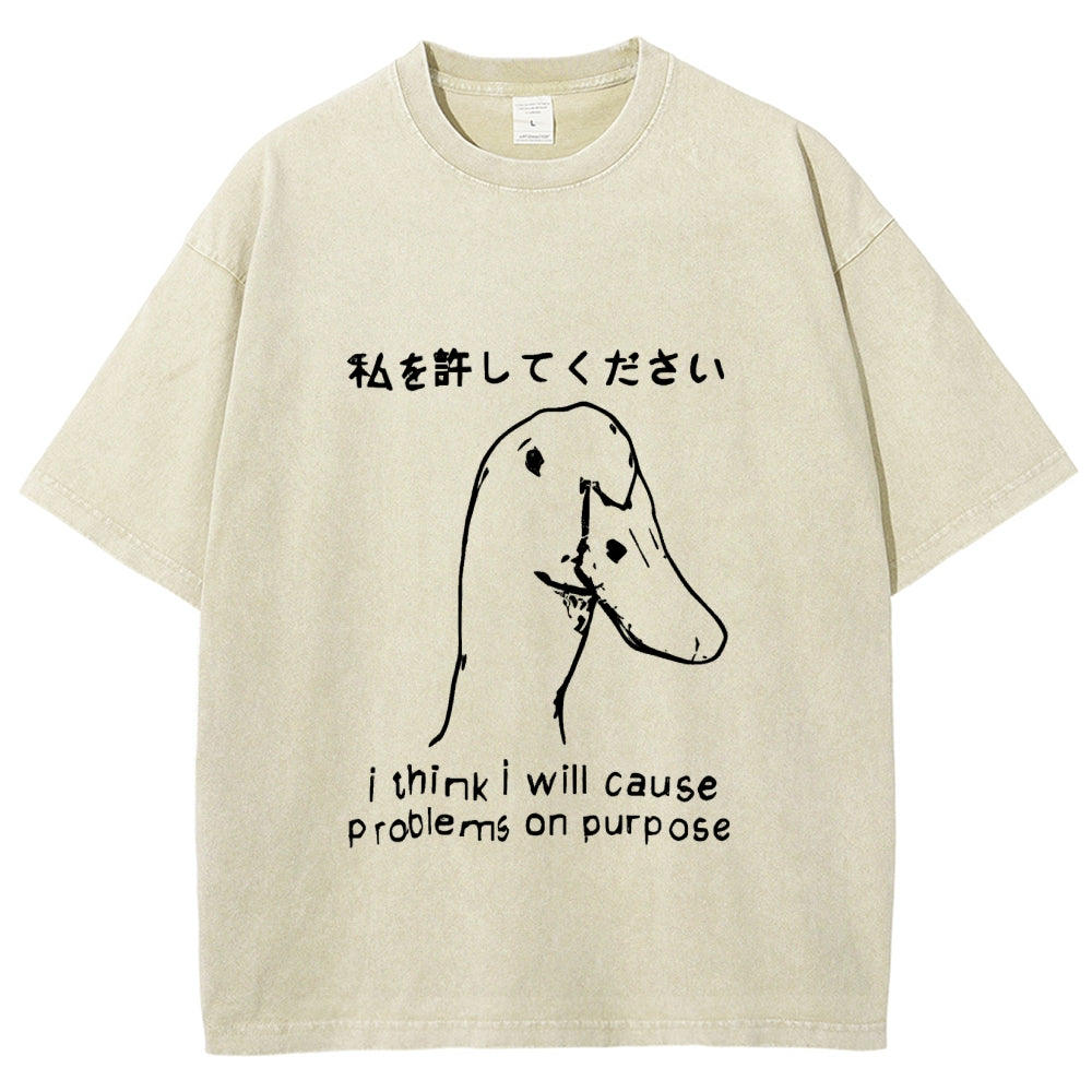 Stupid Goose Funny Washed T-Shirt