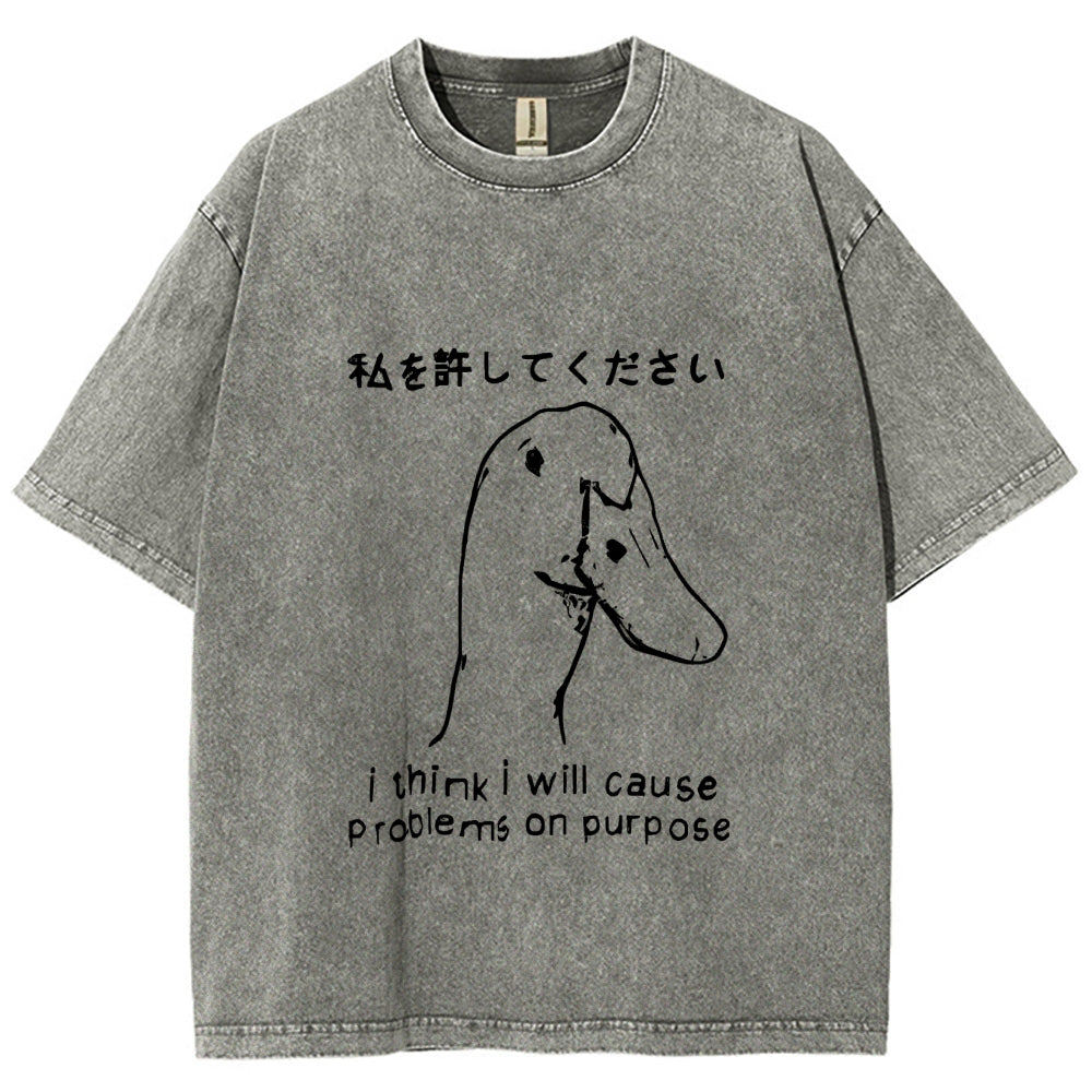 Stupid Goose Funny Washed T-Shirt