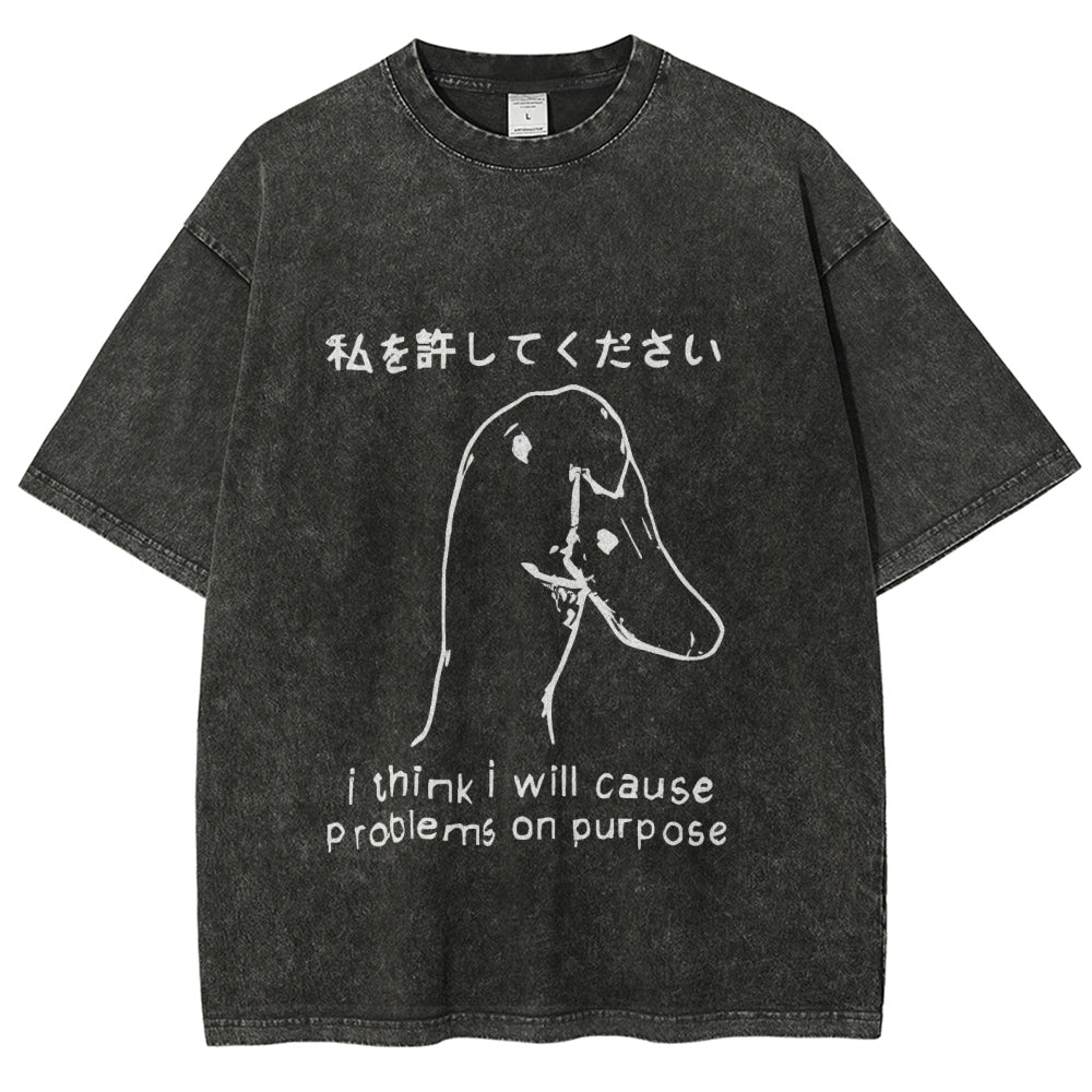 Stupid Goose Funny Washed T-Shirt