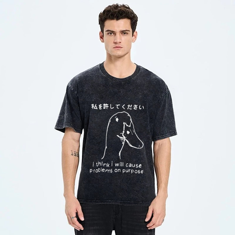 Stupid Goose Funny Washed T-Shirt