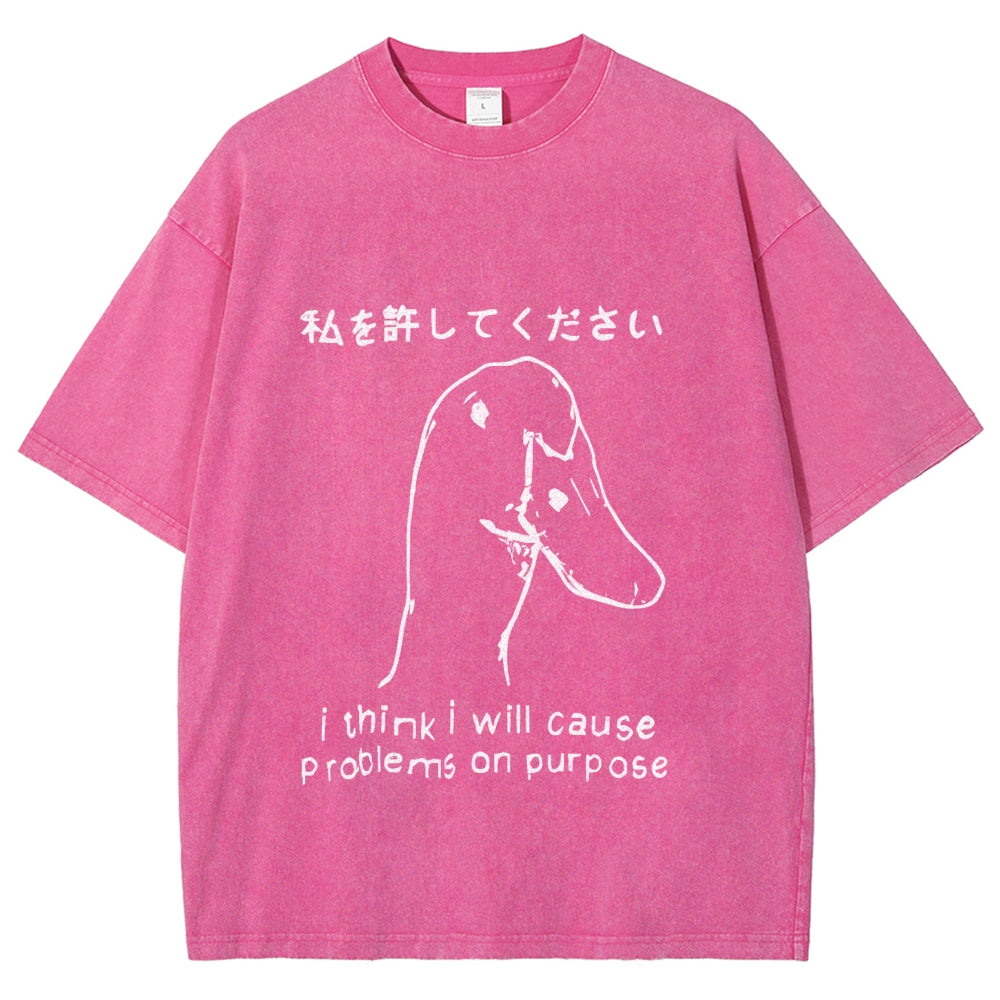 Stupid Goose Funny Washed T-Shirt