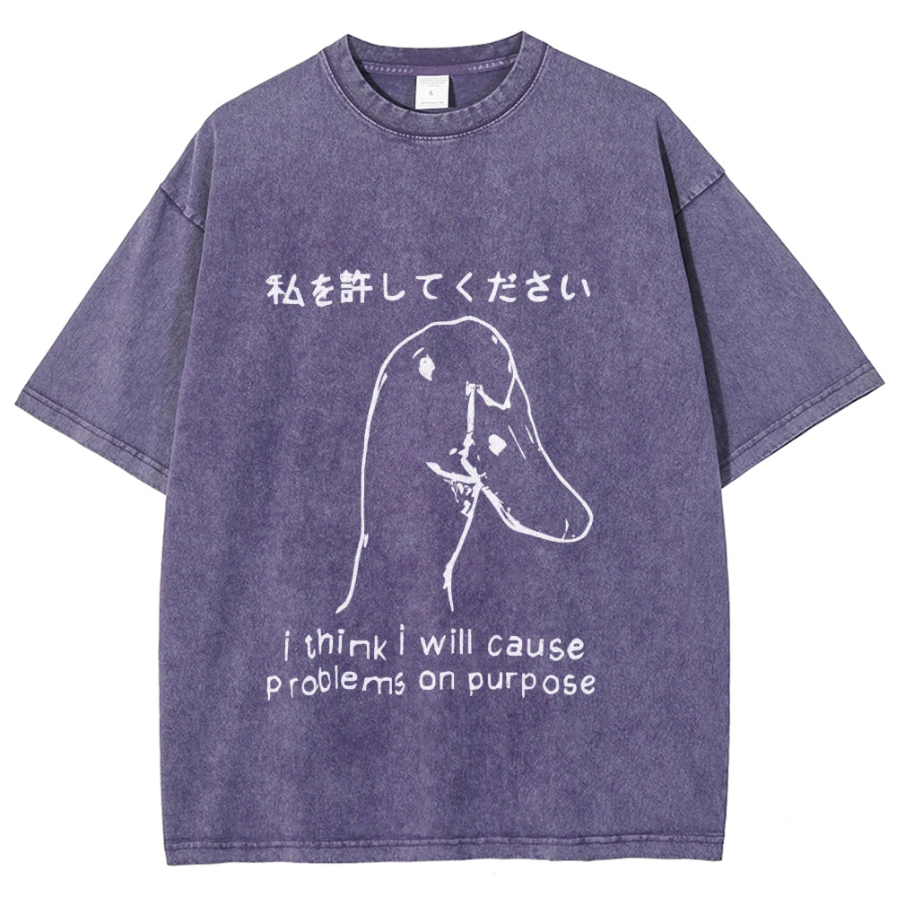 Stupid Goose Funny Washed T-Shirt