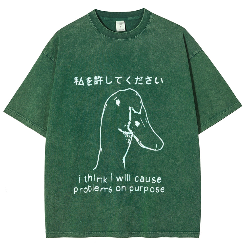 Stupid Goose Funny Washed T-Shirt