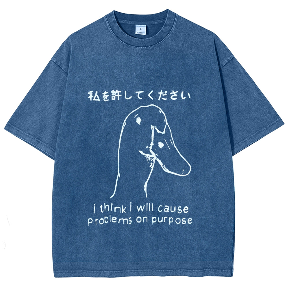 Stupid Goose Funny Washed T-Shirt