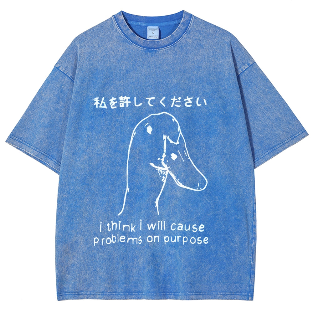 Stupid Goose Funny Washed T-Shirt