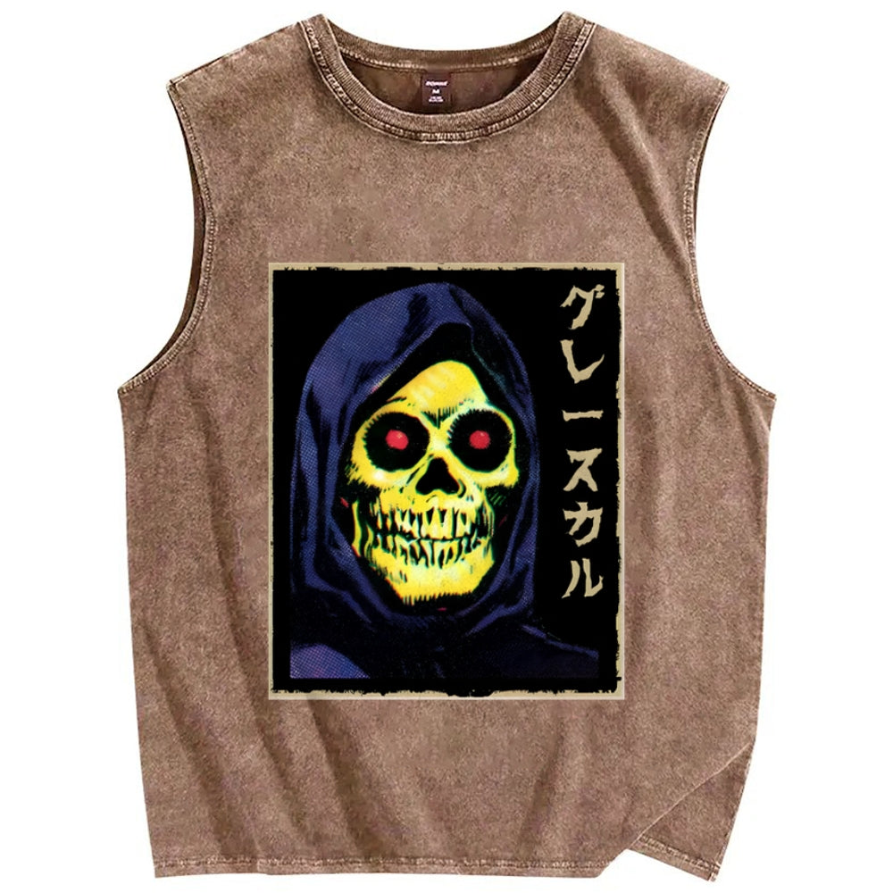 Skeletor Masters Of The Universe Vintage Distressed Washed Tank Top