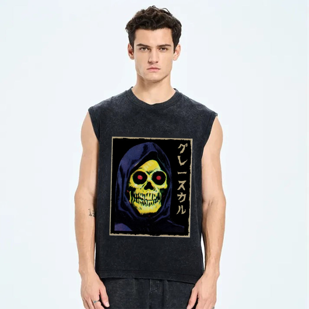Skeletor Masters Of The Universe Vintage Distressed Washed Tank Top