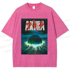 Unisex Akira Printed Washed Tee