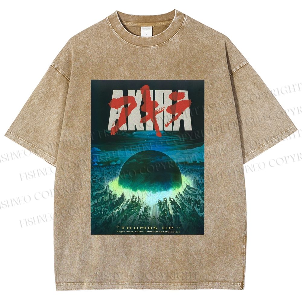Unisex Akira Printed Washed Tee