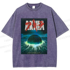 Unisex Akira Printed Washed Tee