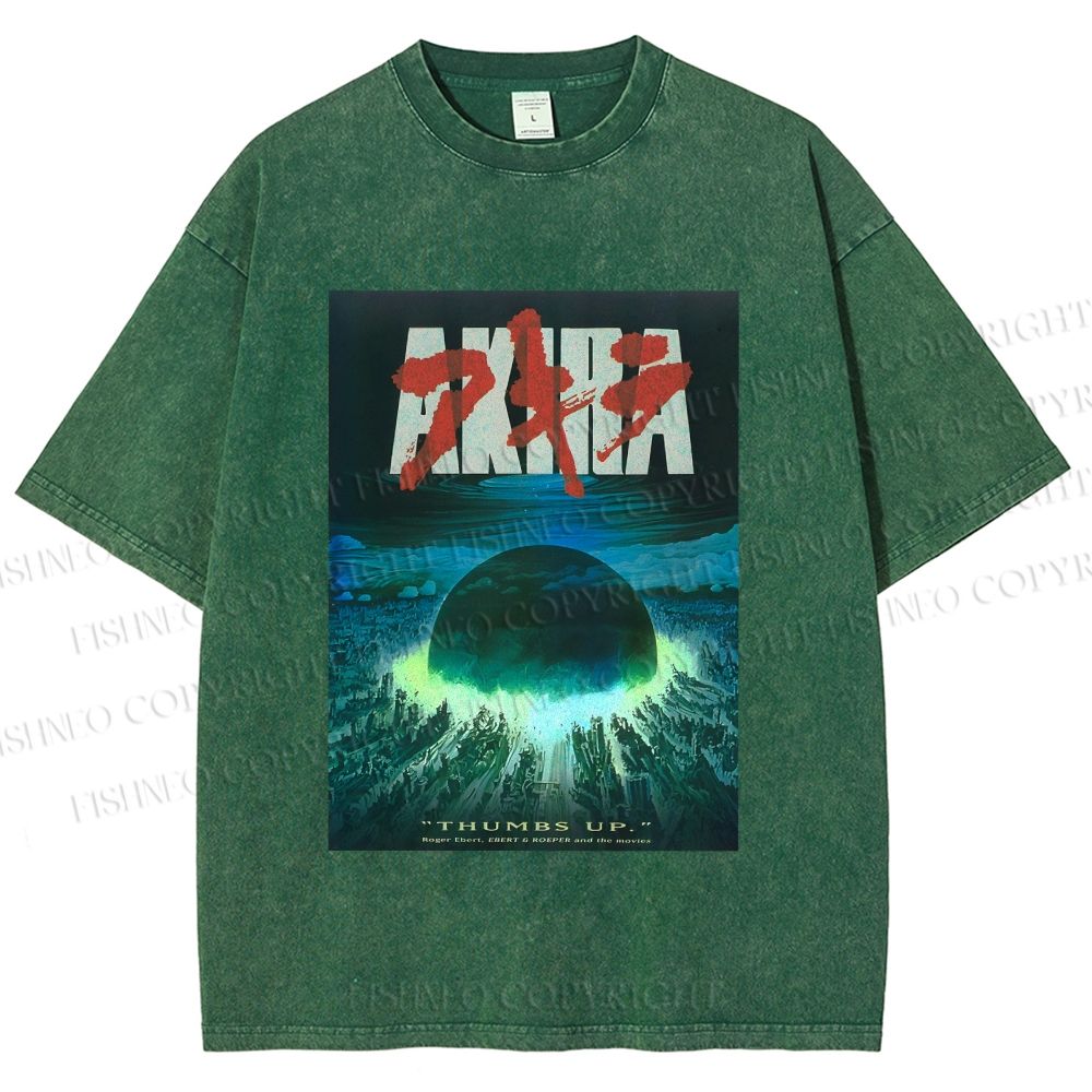 Unisex Akira Printed Washed Tee